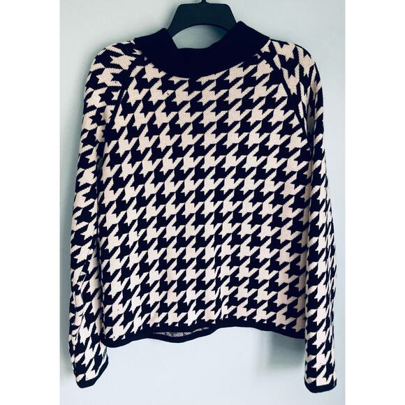 Worth New York 100% Wool Sweater Small Black and White - Picture 5 of 11